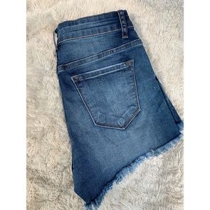 Fringe jean shorts